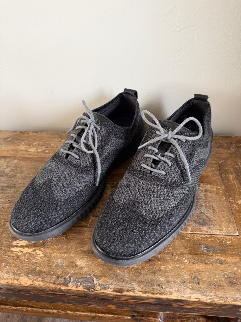 Cole Haan Zero Grand Casual Knit Lace-Up Shoes - Dark Gray Size 8